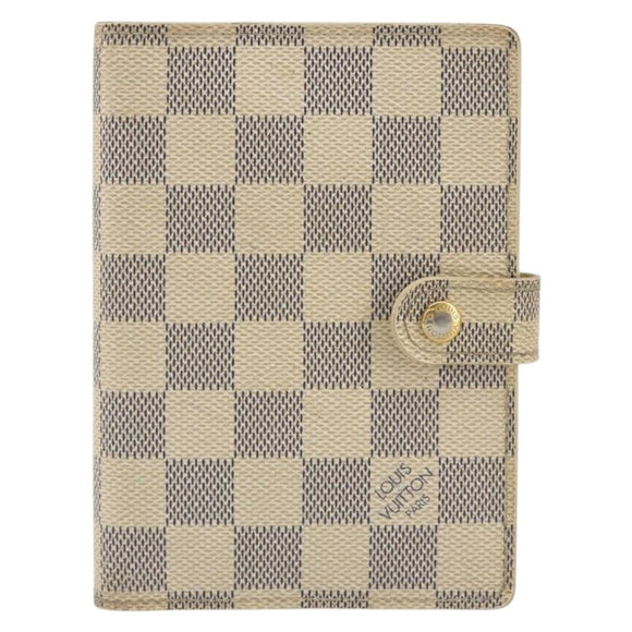 LOUIS VUITTON Damier Azur Agenda PM Day Planner Cover R20706 LV Auth 188195