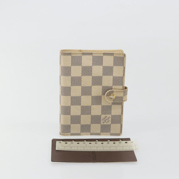 LOUIS VUITTON Damier Azur Agenda PM Day Planner Cover R20706 LV Auth 188195