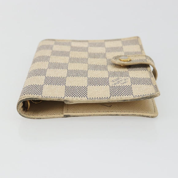 LOUIS VUITTON Damier Azur Agenda PM Day Planner Cover R20706 LV Auth 188195