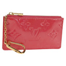 LOUIS VUITTON Monogram Vernis Pochette Cles Coin Purse Pink M91250 Auth 188197M-1
