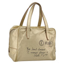 SAINT LAURENT Y Mail Hand Bag Leather Gold Auth 188208-1