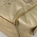 SAINT LAURENT Y Mail Hand Bag Leather Gold Auth 188208-9