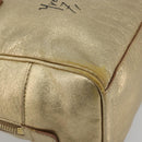 SAINT LAURENT Y Mail Hand Bag Leather Gold Auth 188208-14
