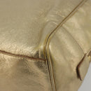 SAINT LAURENT Y Mail Hand Bag Leather Gold Auth 188208-15