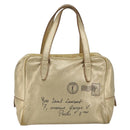 SAINT LAURENT Y Mail Hand Bag Leather Gold Auth 188208-13