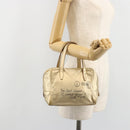 SAINT LAURENT Y Mail Hand Bag Leather Gold Auth 188208-21