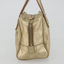 SAINT LAURENT Y Mail Hand Bag Leather Gold Auth 188208-3