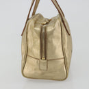 SAINT LAURENT Y Mail Hand Bag Leather Gold Auth 188208-4