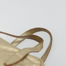 SAINT LAURENT Y Mail Hand Bag Leather Gold Auth 188208-8