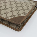 GUCCI GG Supreme Clutch Bag PVC Beige Gold Auth 188209-15