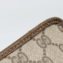 GUCCI GG Supreme Clutch Bag PVC Beige Gold Auth 188209-8