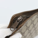 GUCCI GG Supreme Clutch Bag PVC Beige Gold Auth 188209-9