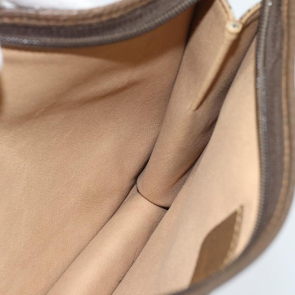 GUCCI GG Supreme Clutch Bag PVC Beige Gold Auth 188209