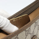 GUCCI GG Supreme Clutch Bag PVC Beige Gold Auth 188209-12