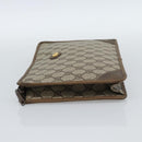 GUCCI GG Supreme Clutch Bag PVC Beige Gold Auth 188209-3