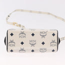 MCM Vicetos Logogram Hand Bag PVC Leather 2way White Gold Auth 188210-5