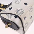 MCM Vicetos Logogram Hand Bag PVC Leather 2way White Gold Auth 188210-10