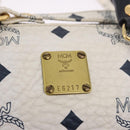 MCM Vicetos Logogram Hand Bag PVC Leather 2way White Gold Auth 188210-12