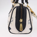 MCM Vicetos Logogram Hand Bag PVC Leather 2way White Gold Auth 188210-4
