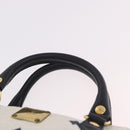 MCM Vicetos Logogram Hand Bag PVC Leather 2way White Gold Auth 188210-8