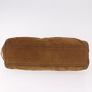 PRADA Hand Bag Suede Brown Silver Auth 188213SAV-6