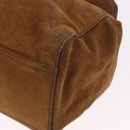 PRADA Hand Bag Suede Brown Silver Auth 188213SAV-16