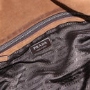 PRADA Hand Bag Suede Brown Silver Auth 188213SAV-21