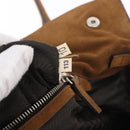 PRADA Hand Bag Suede Brown Silver Auth 188213SAV-11