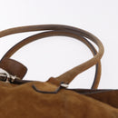 PRADA Hand Bag Suede Brown Silver Auth 188213SAV-14