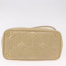 Miu Miu Tote Bag Leather 2way Beige Gold Auth 188214A-5