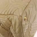 Miu Miu Tote Bag Leather 2way Beige Gold Auth 188214A-10