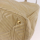 Miu Miu Tote Bag Leather 2way Beige Gold Auth 188214A-15