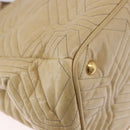 Miu Miu Tote Bag Leather 2way Beige Gold Auth 188214A-16
