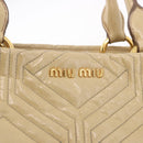 Miu Miu Tote Bag Leather 2way Beige Gold Auth 188214A-18