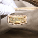Miu Miu Tote Bag Leather 2way Beige Gold Auth 188214A-19