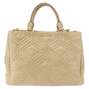 Miu Miu Tote Bag Leather 2way Beige Gold Auth 188214A-13