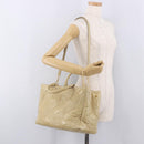 Miu Miu Tote Bag Leather 2way Beige Gold Auth 188214A-24