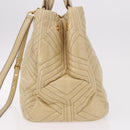 Miu Miu Tote Bag Leather 2way Beige Gold Auth 188214A-3