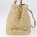 Miu Miu Tote Bag Leather 2way Beige Gold Auth 188214A-4
