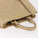 Miu Miu Tote Bag Leather 2way Beige Gold Auth 188214A-6