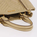 Miu Miu Tote Bag Leather 2way Beige Gold Auth 188214A-7