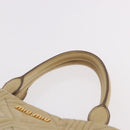 Miu Miu Tote Bag Leather 2way Beige Gold Auth 188214A-8