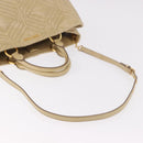 Miu Miu Tote Bag Leather 2way Beige Gold Auth 188214A-9