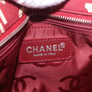 CHANEL Bysy Line Pouch Canvas Red Silver CC Auth 188217-13
