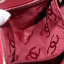 CHANEL Bysy Line Pouch Canvas Red Silver CC Auth 188217-18