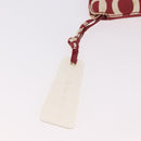 CHANEL Bysy Line Pouch Canvas Red Silver CC Auth 188217-7