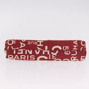 CHANEL Bysy Line Pouch Canvas Red Silver CC Auth 188217-8