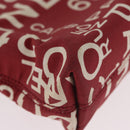 CHANEL Bysy Line Pouch Canvas Red Silver CC Auth 188217-9