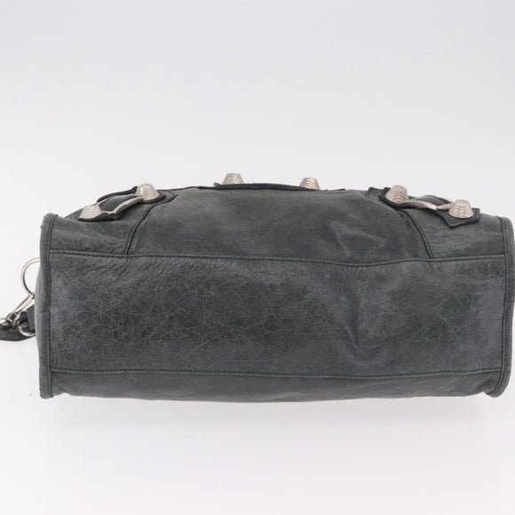 BALENCIAGA The Giant City Bag Leather 2way Gray Silver 173084 Auth 188218SAM