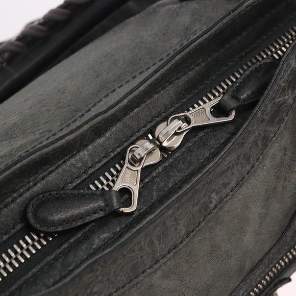 BALENCIAGA The Giant City Bag Leather 2way Gray Silver 173084 Auth 188218SAM